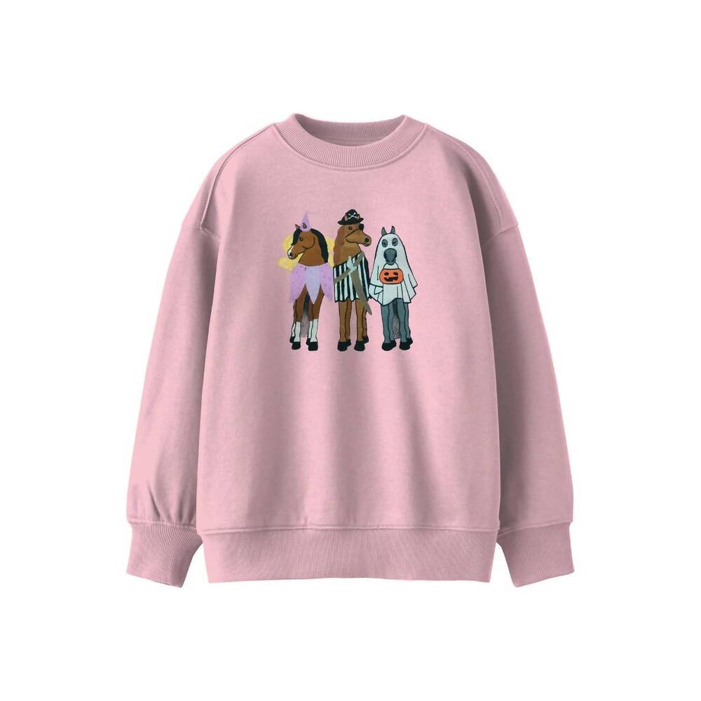 NEW DAPPLEBAY trick or treat kids sweatshirt in pink